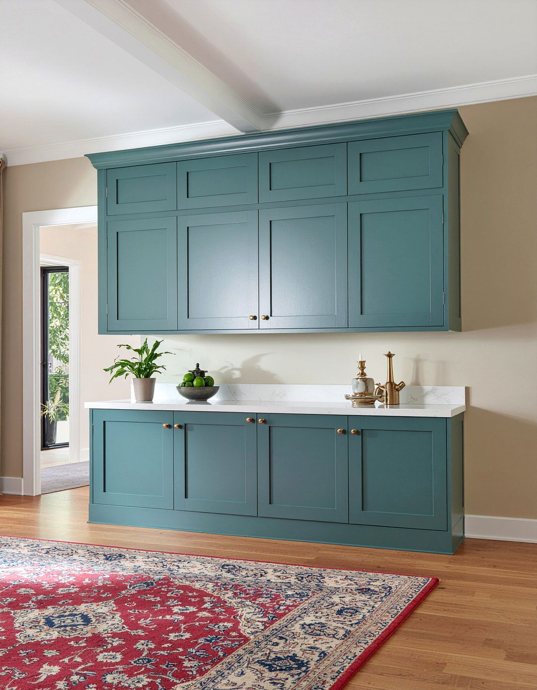 Beadboard cabinet doors for media console - 30 living room beadboard ideas