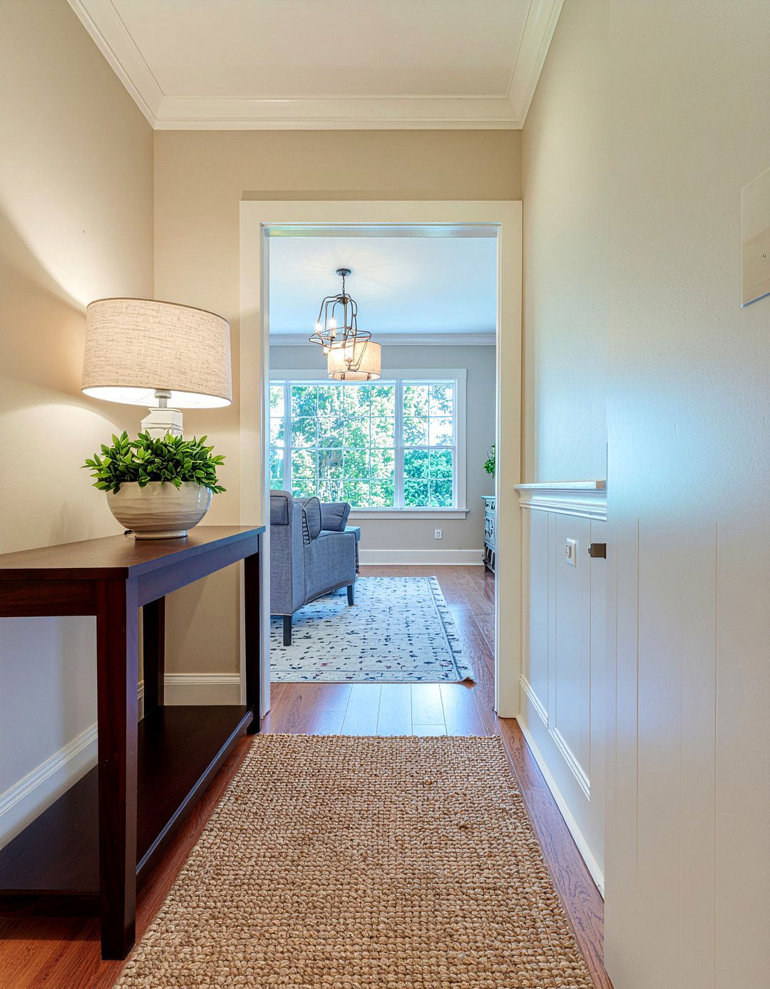 Beadboard hallway transition to living room - 30 living room beadboard ideas
