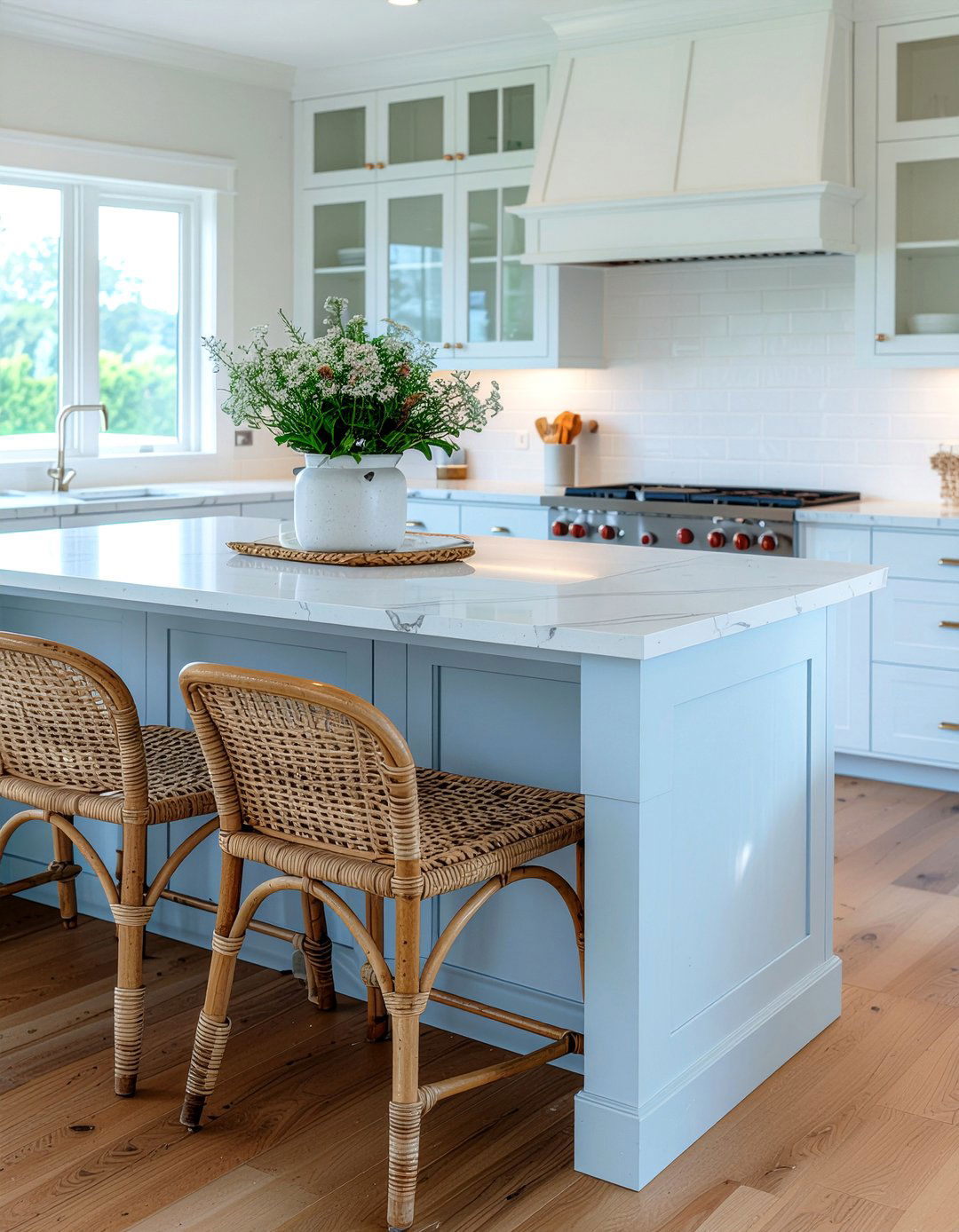 Beadboard kitchen island - 30 beach kitchen ideas