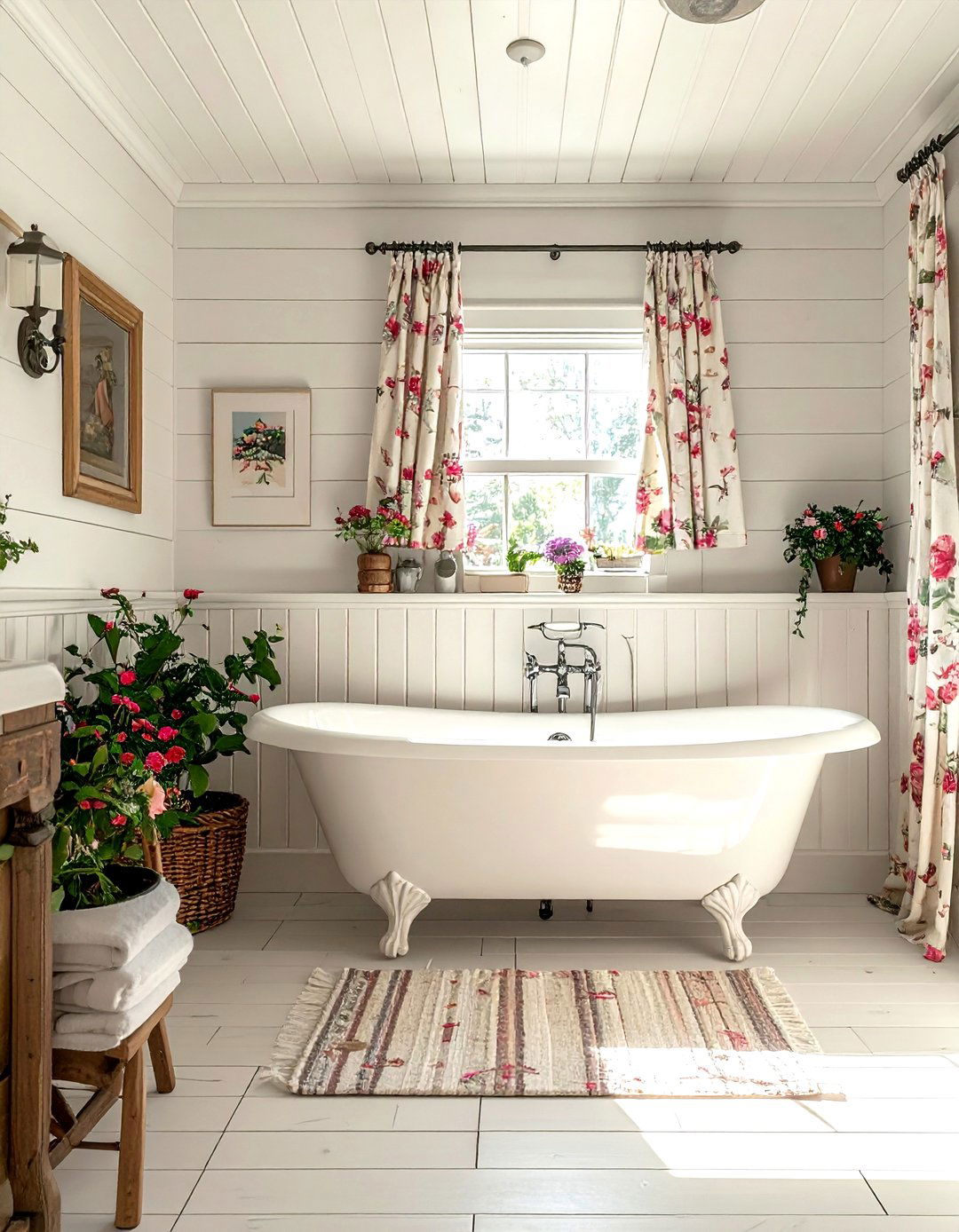 Beadboard wall covering - 30 Southern bathroom ideas