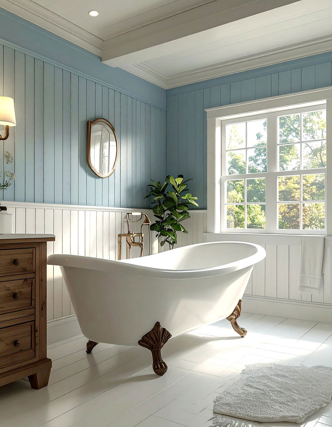 Beadboard wall paneling - 30 bathroom update ideas