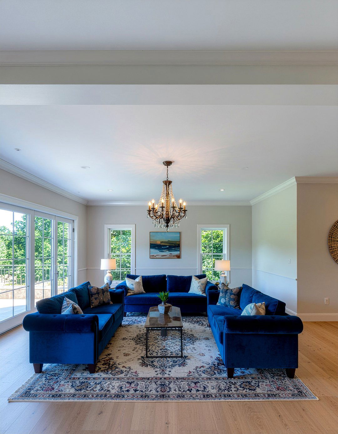 Beaded Chandelier Lighting - 30 nantucket living room ideas