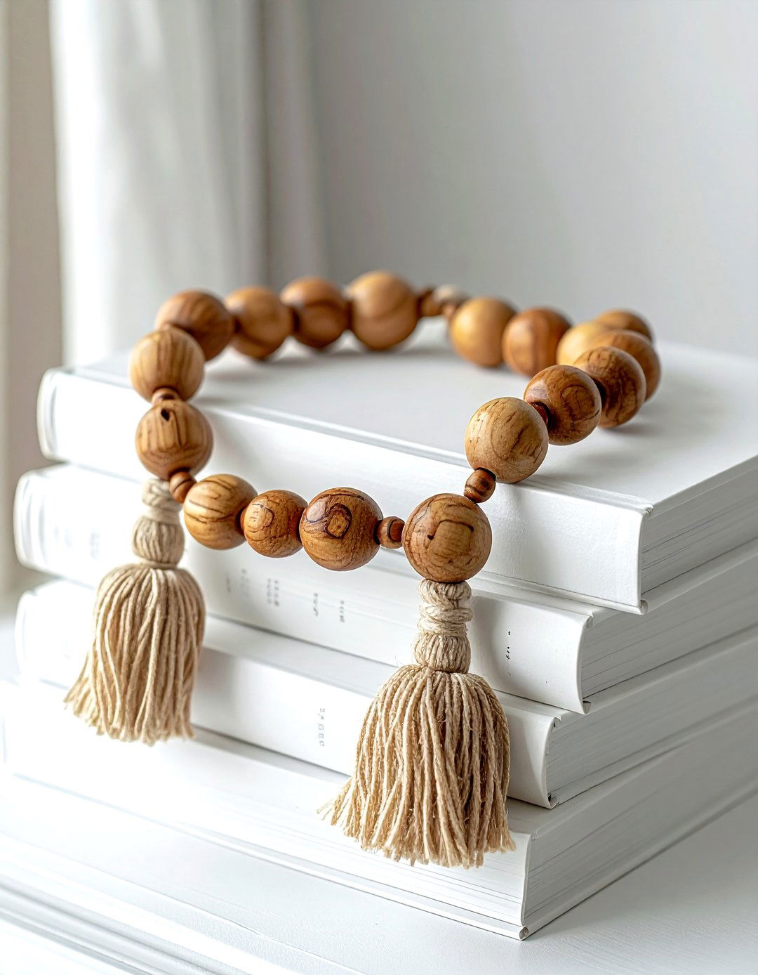 Beaded wood garland - 30 handmade decor ideas