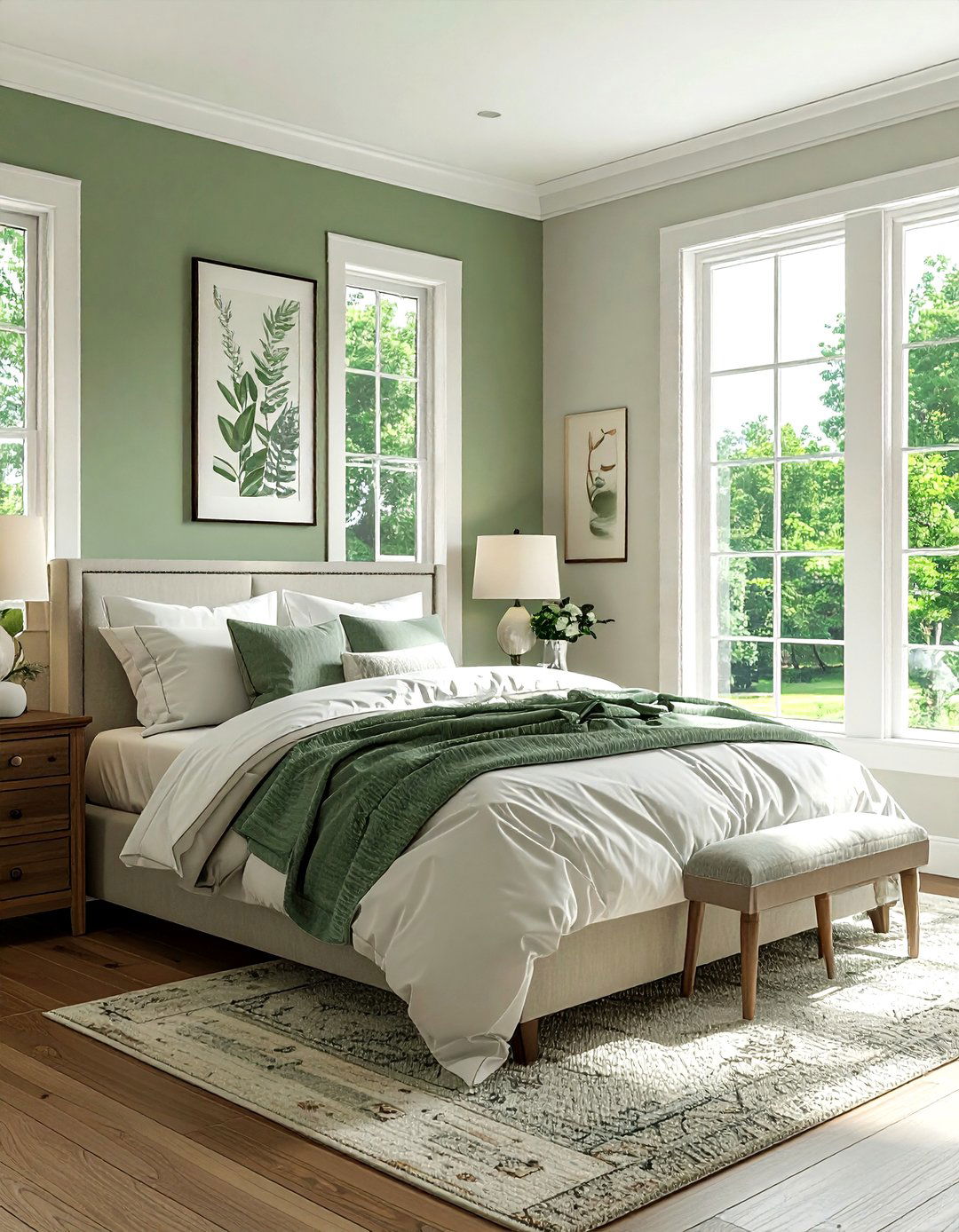 Bed Between Two Windows - 30 bedroom furniture arrangement