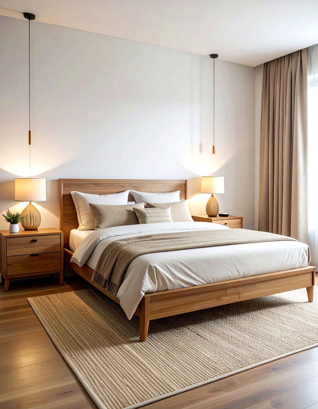 Bed centered on longest wall - 30 bedroom furniture placement