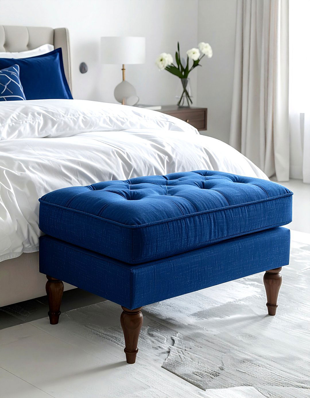 Bed end ottoman - 30 no drill bedroom ideas