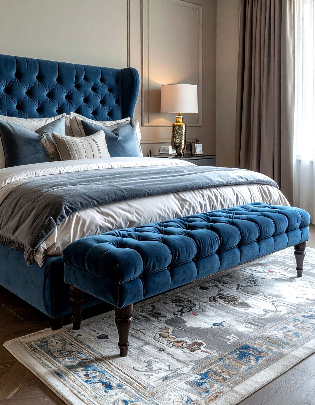 Bed foot bench - 30 decor symmetry ideas