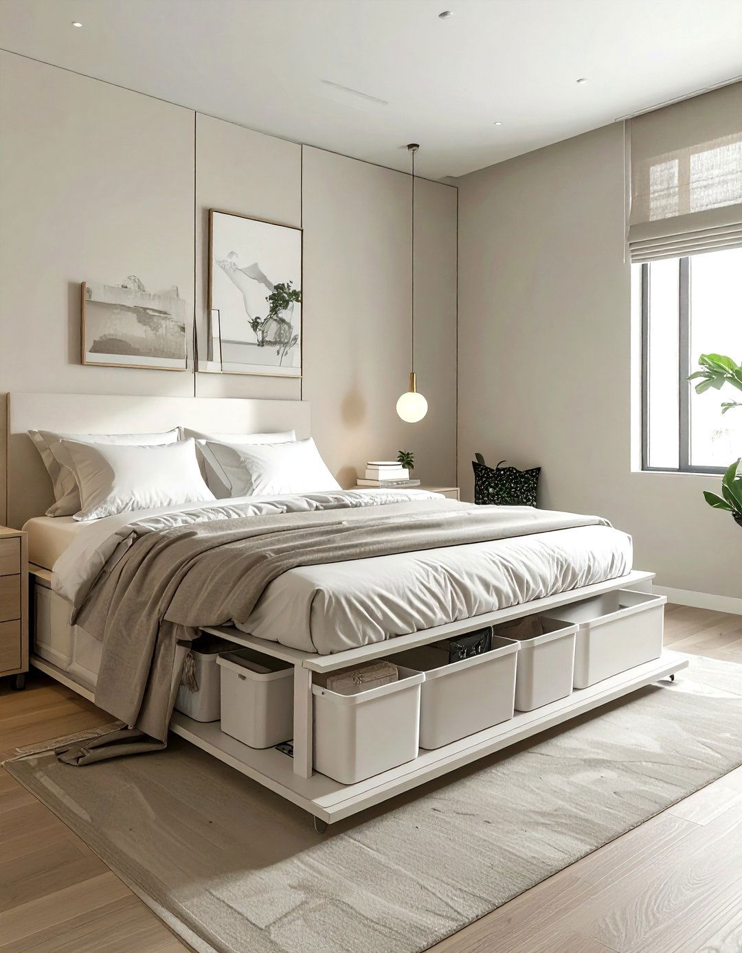 Bed riser storage - 30 bedroom creative storage ideas