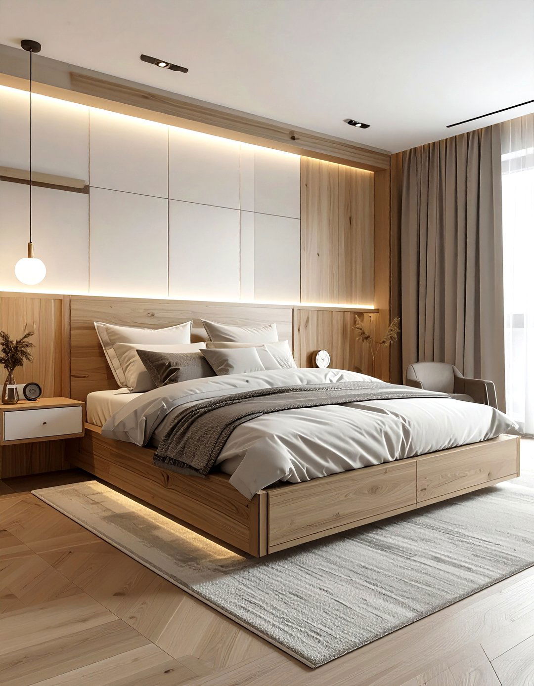 Bed with built in nightstand - 30 storage bed ideas