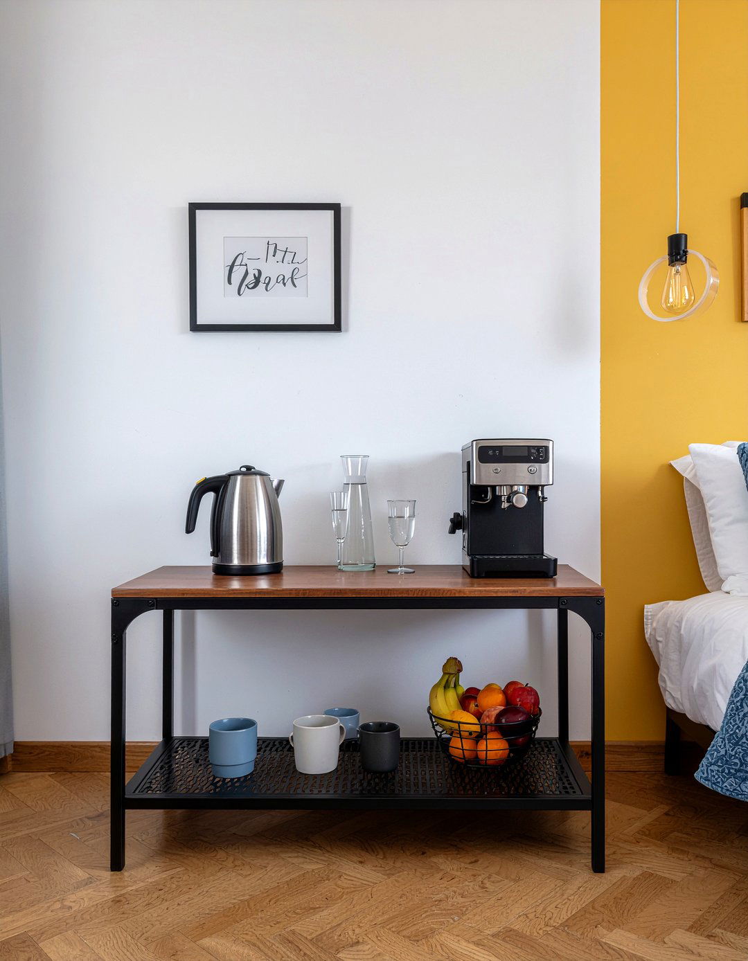 Bedroom Beverage Station - 30 bedroom multi-functional ideas