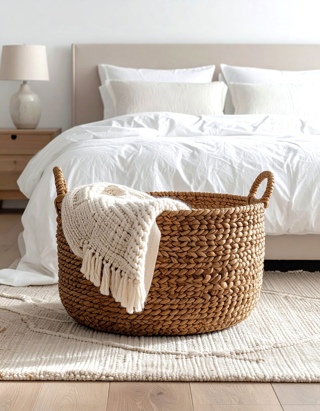 Bedroom Blanket Storage - 30 rattan basket ideas