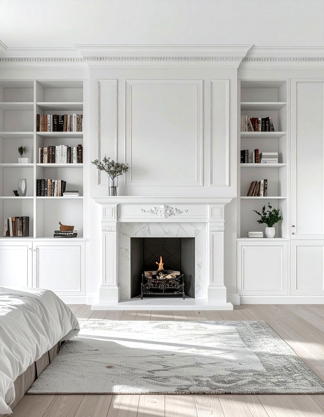 Bedroom Fireplace Storage - 30 bedroom built-in storage ideas