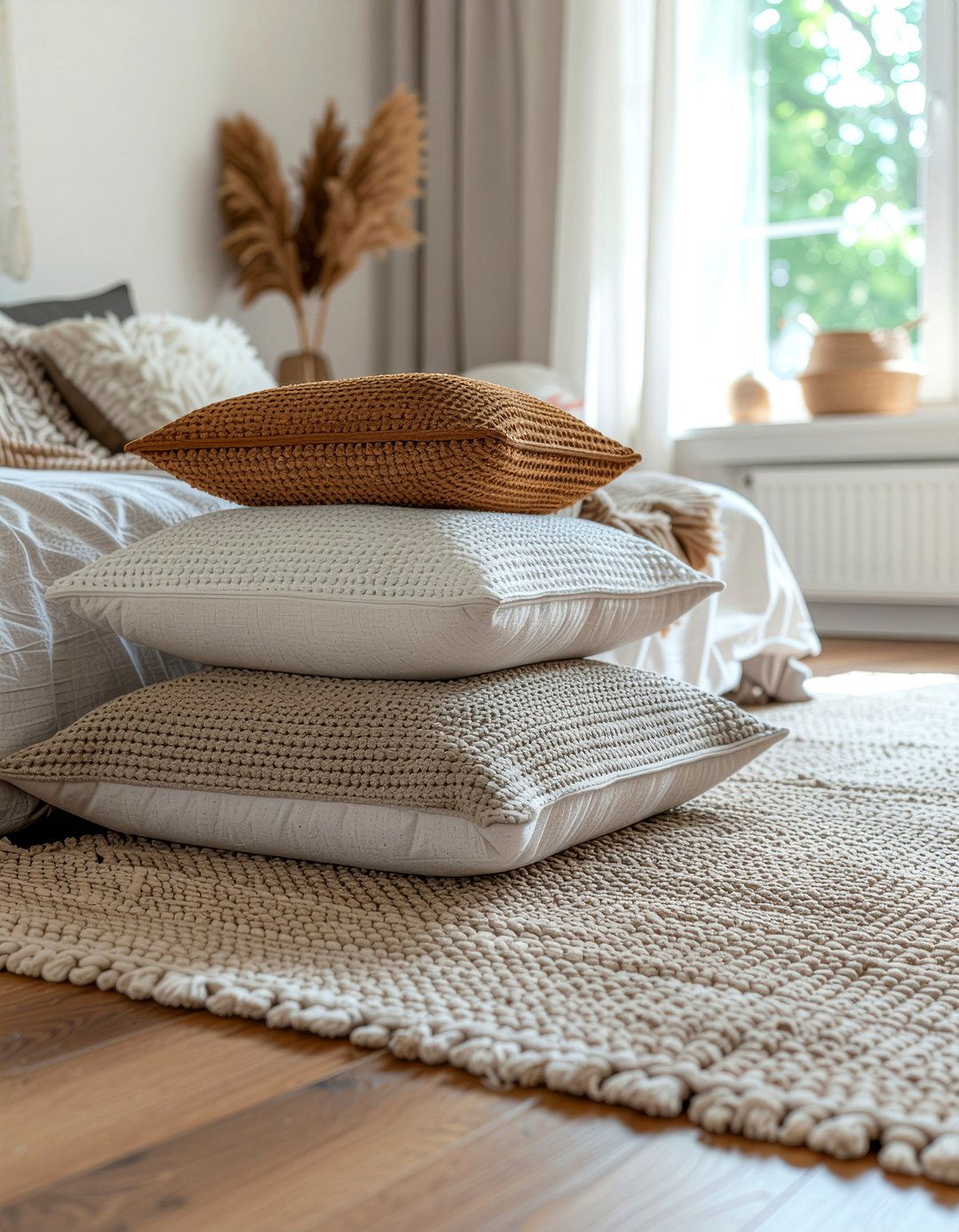 Bedroom Floor Pillow - 30 bedroom seating ideas