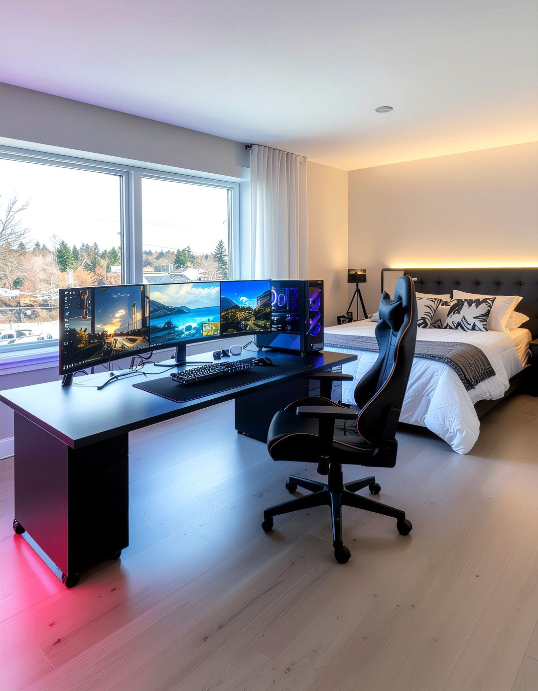 Bedroom Gaming Desk - 30 bedroom multi-functional ideas