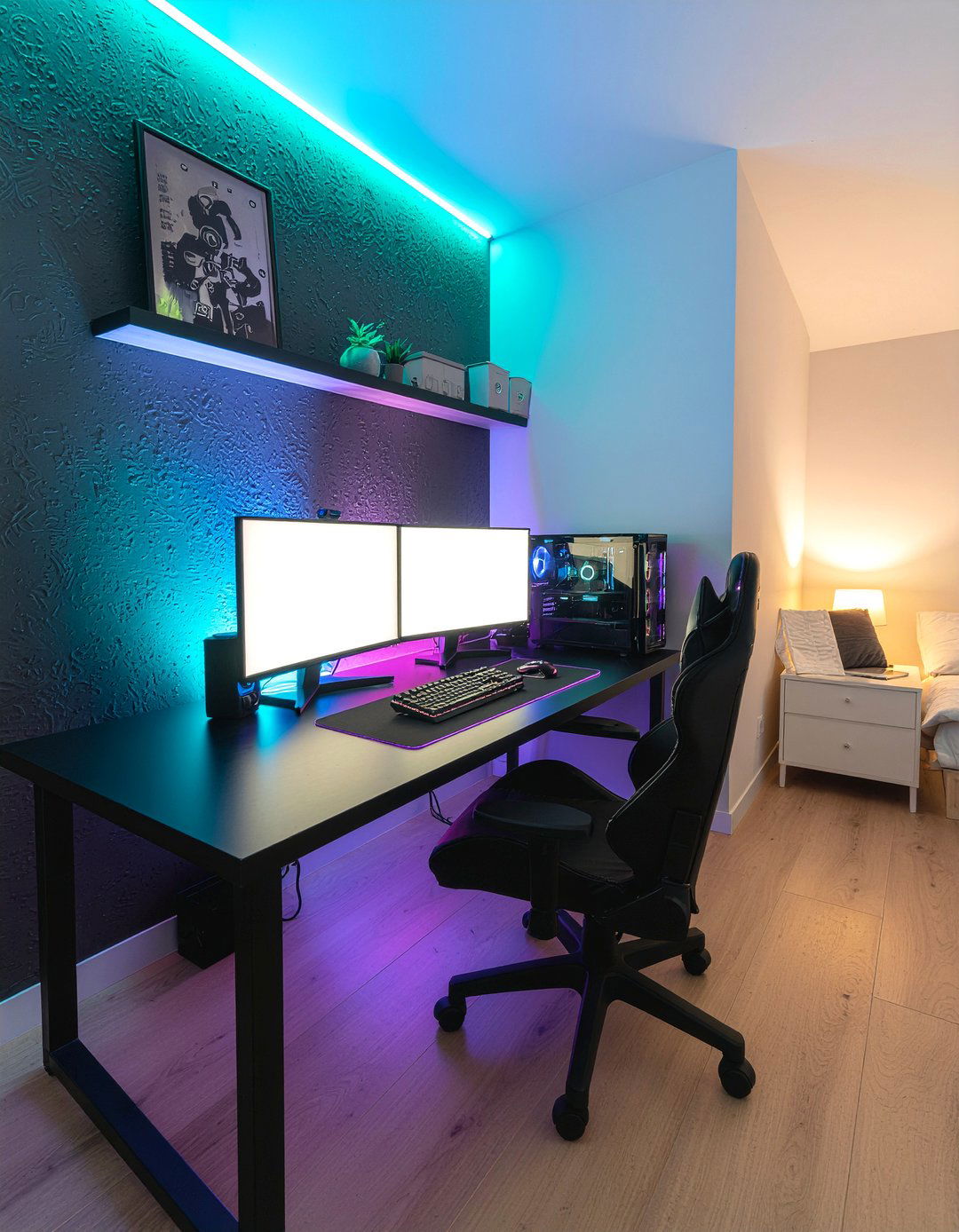 Bedroom Gaming Setup - 30 bedroom dual purpose ideas