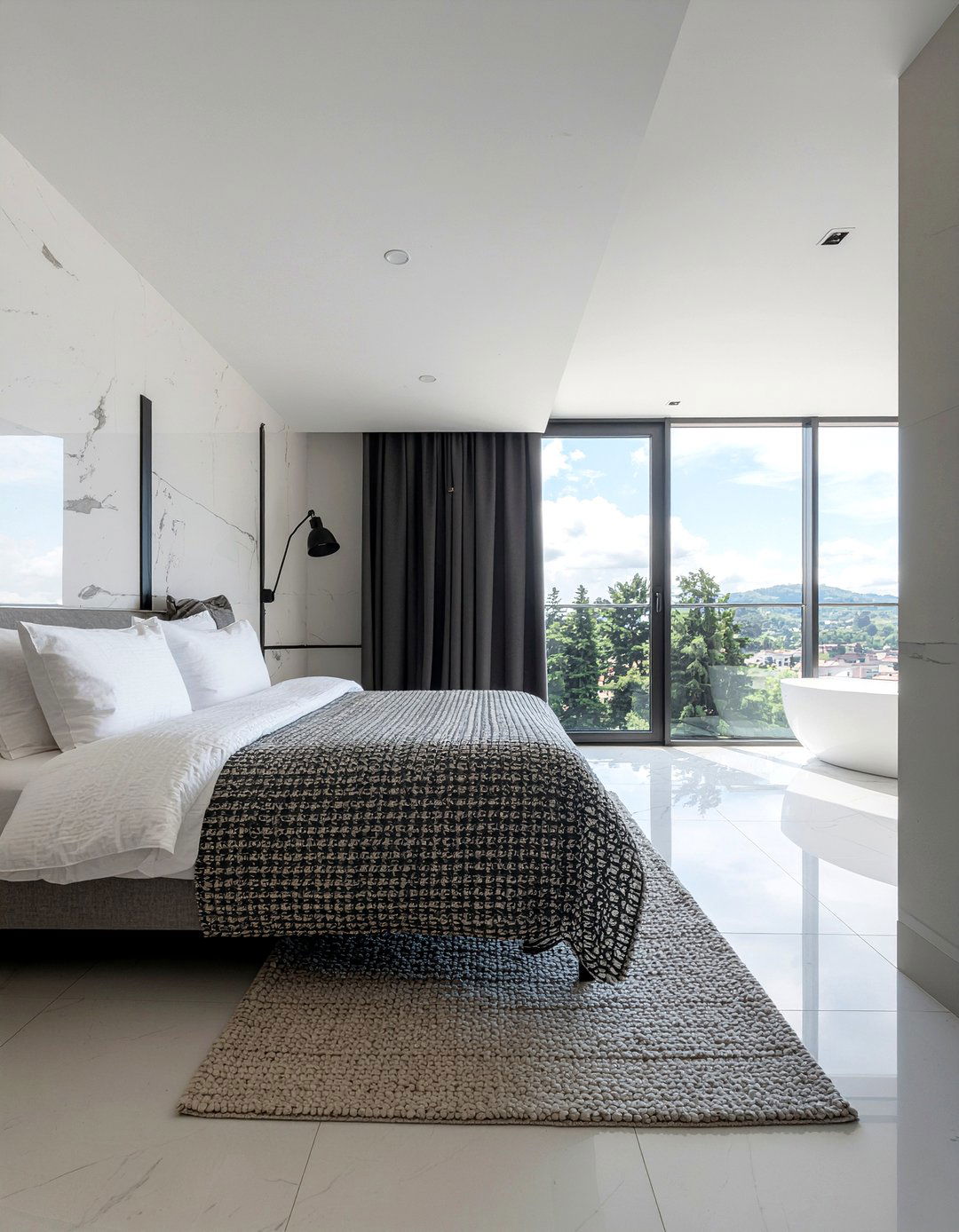 Bedroom Glass Wall - 30 bedroom zoning ideas