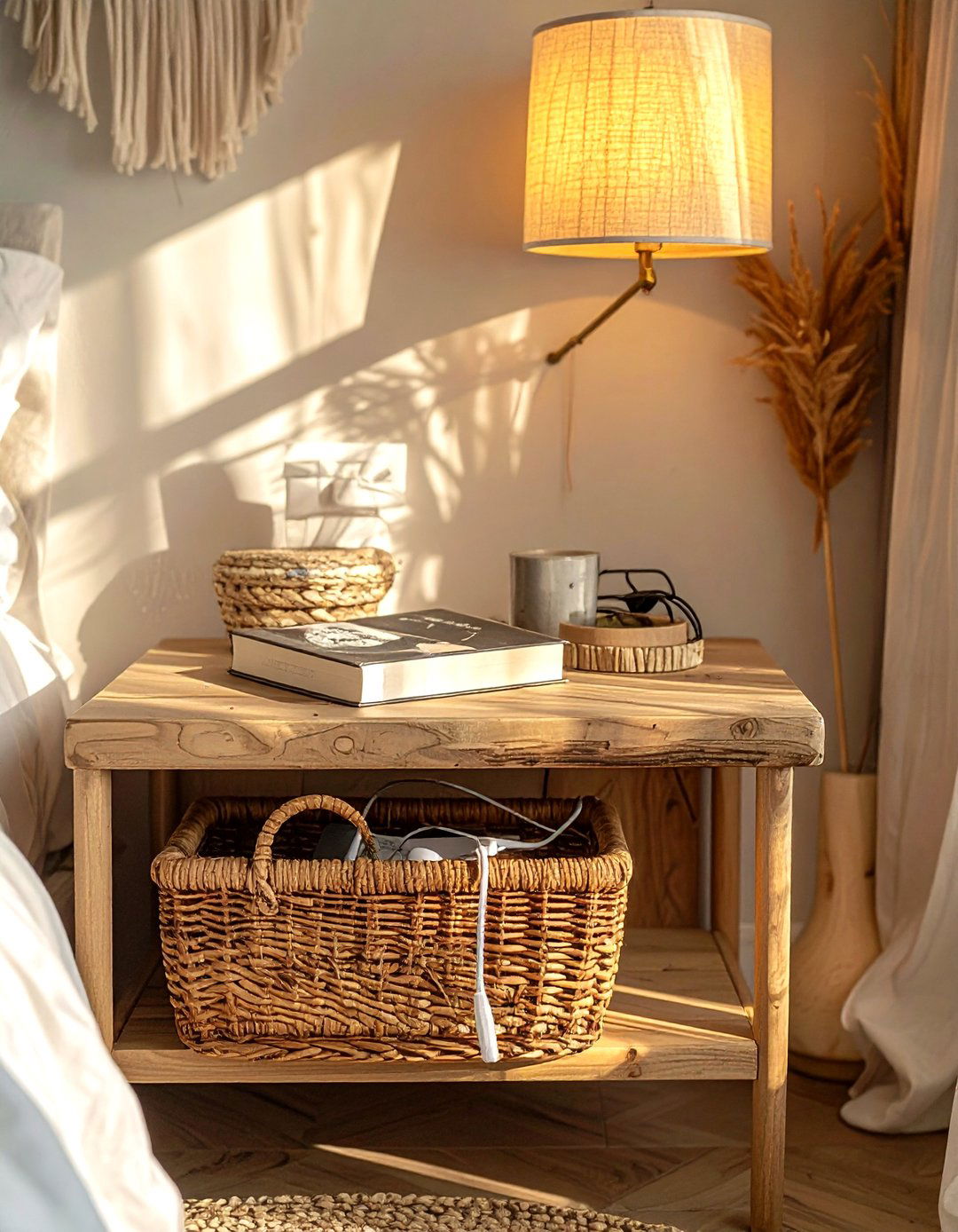 Bedroom Nightstand Basket - 30 woven basket ideas