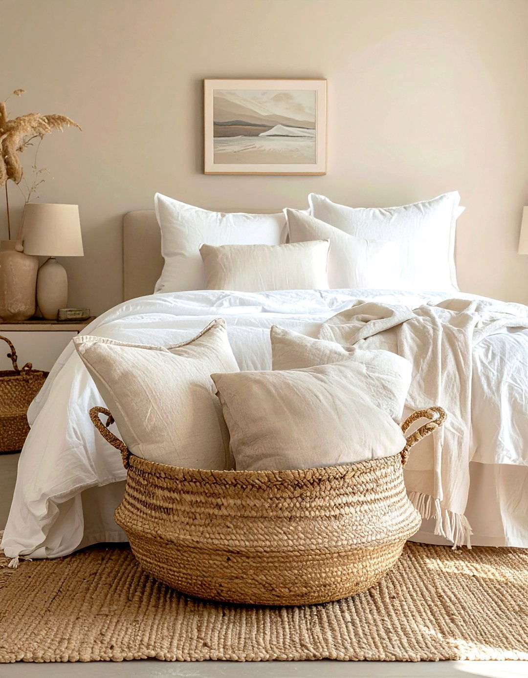 Bedroom Pillow Basket - 30 belly basket ideas