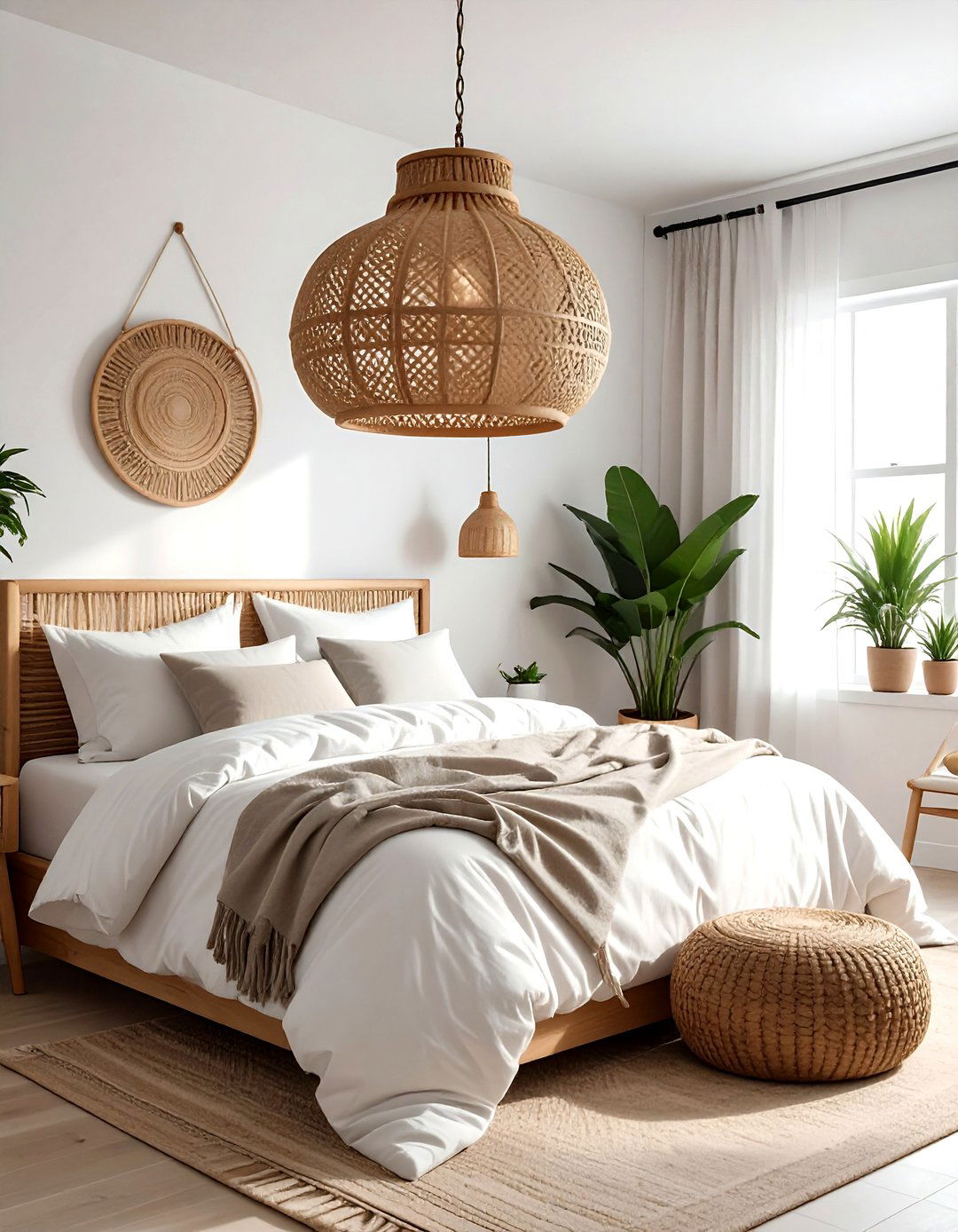 Bedroom Rattan Pendant - 30 statement lighting ideas
