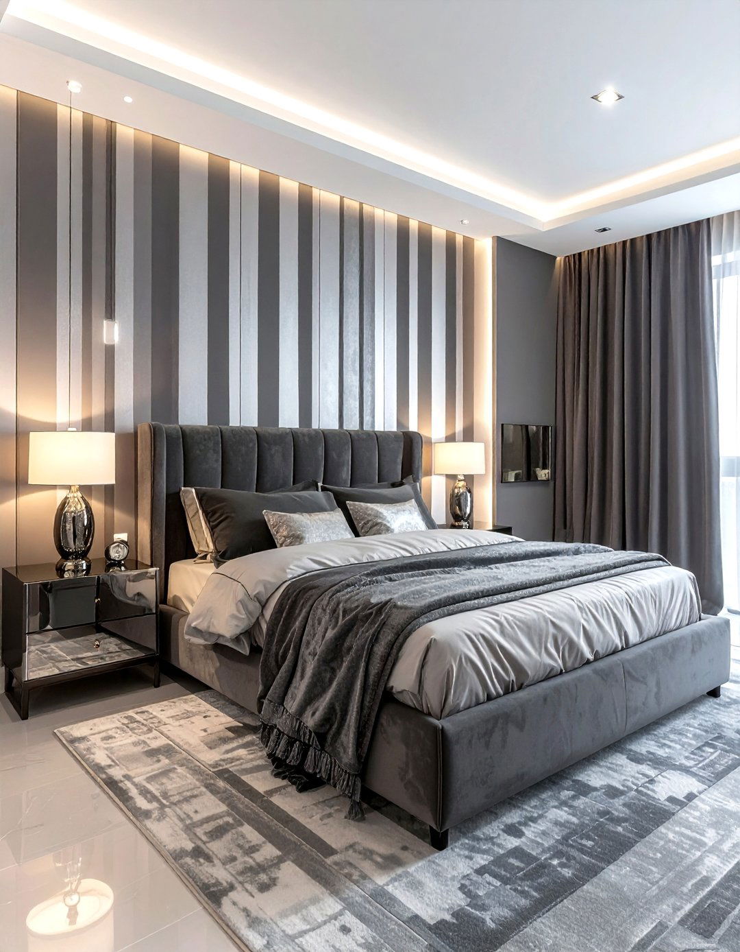 Bedroom Striped Wallpaper - 30 striped wallpaper ideas