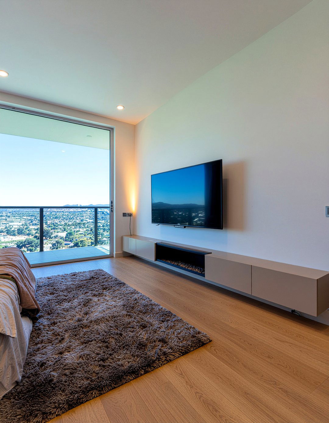 Bedroom TV Above Fireplace - 30 bedroom gas fireplace ideas