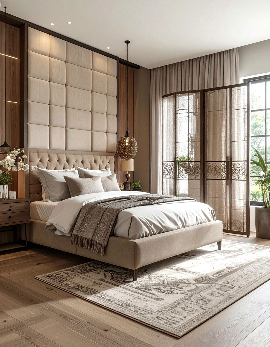 Bedroom With Room Divider - 30 bedroom space planning ideas