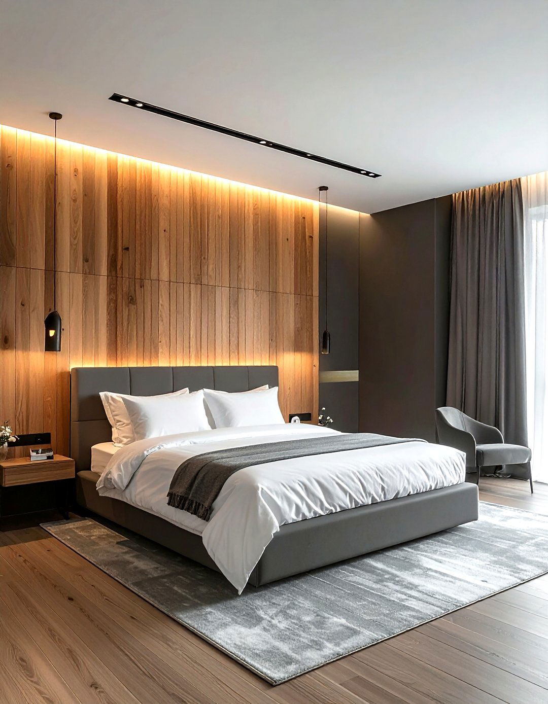 Bedroom Wood Slat Wall - 30 before and after decor ideas
