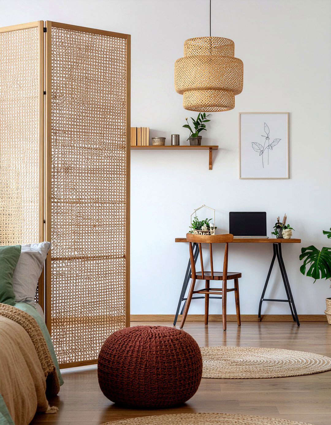 Bedroom divider screen - 30 bedroom office combo ideas