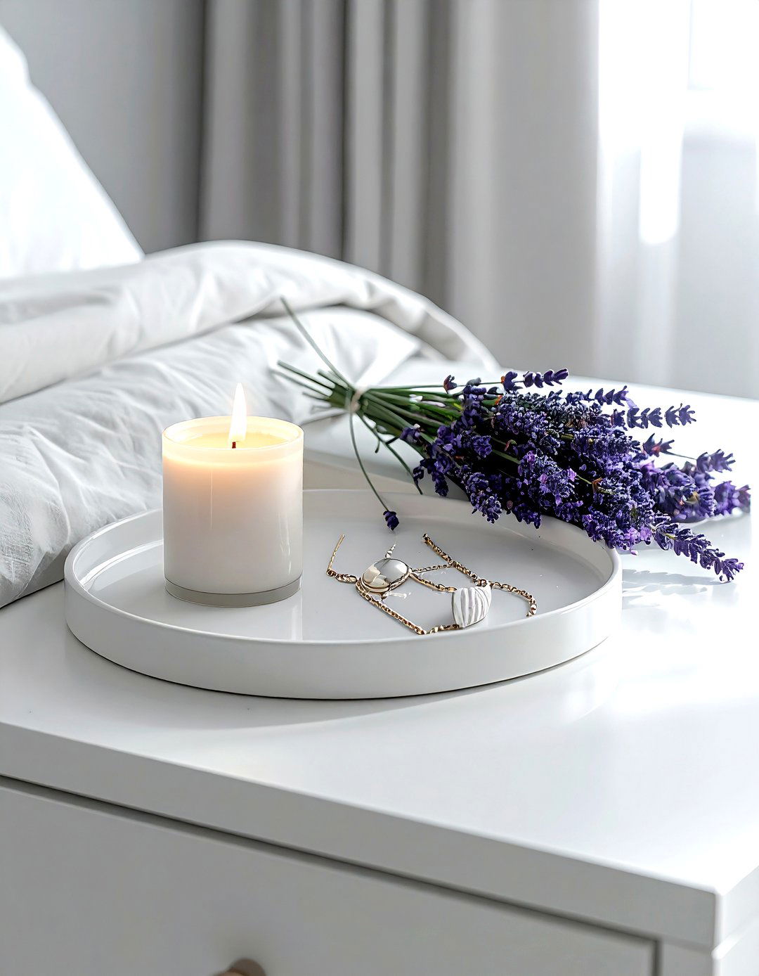 Bedroom dresser round tray - 30 round tray ideas