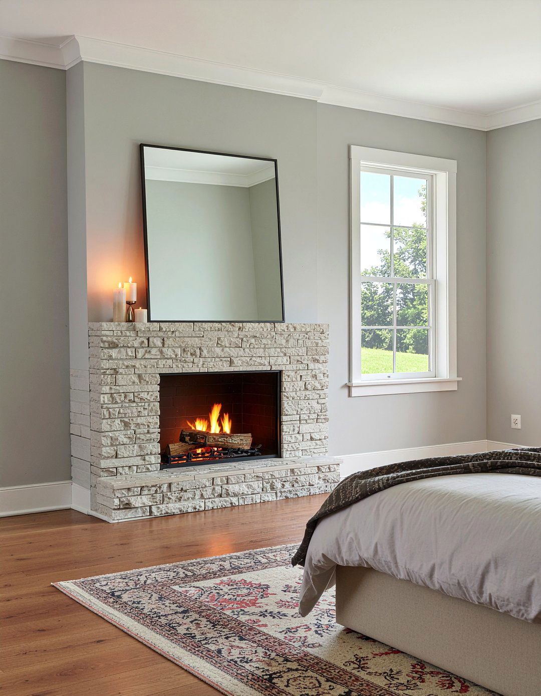 Bedroom fireplace mantel - 30 spacious bedroom ideas
