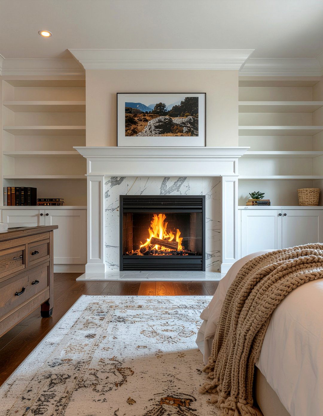 Bedroom fireplace surround - 30 bedroom built-in ideas