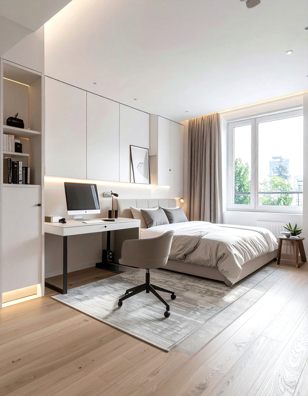 Bedroom home office combo - 30 townhouse bedroom ideas