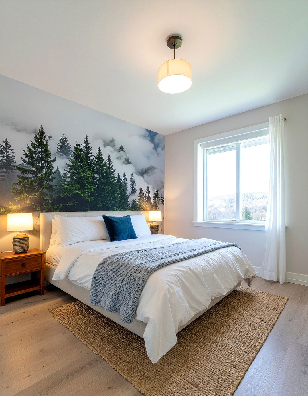 Bedroom wallpaper mural - 30 high ceiling bedroom ideas