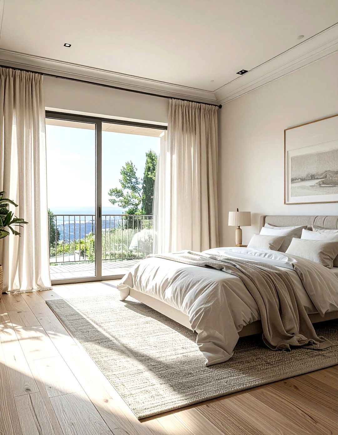 Bedroom with balcony access layout - 30 bedroom floor plan ideas