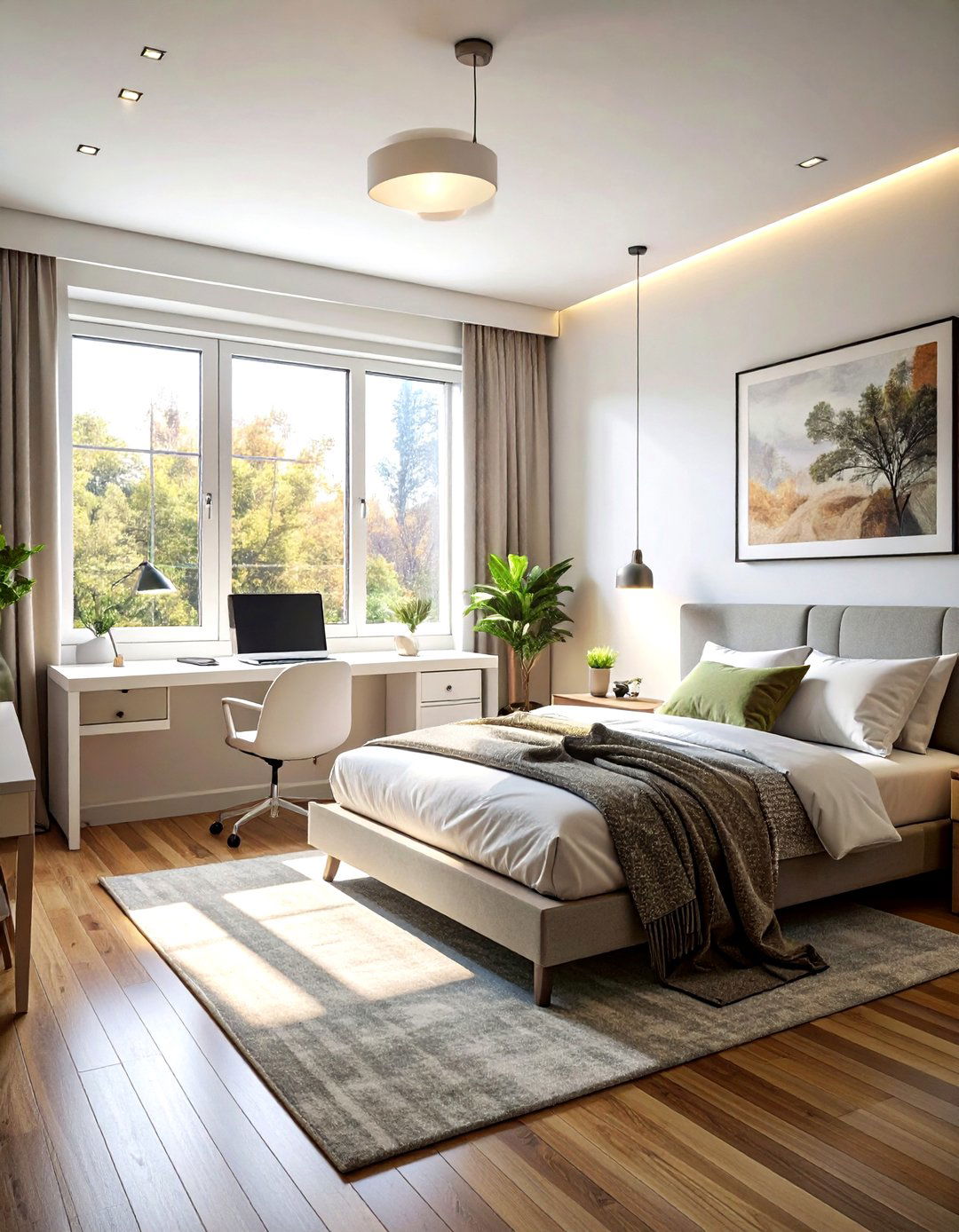 Bedroom with office nook layout - 30 bedroom floor plan ideas