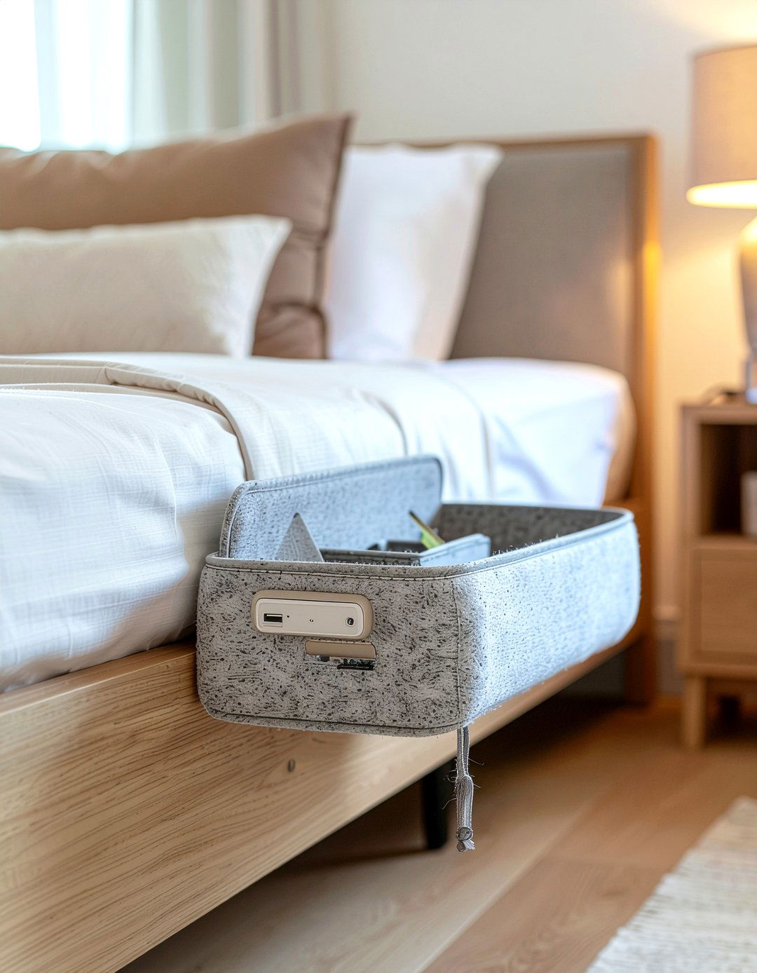 Bedside caddy with charging port - 30 bedroom charging stations