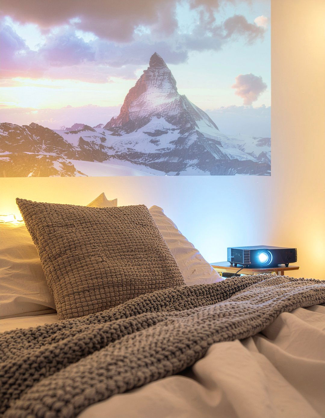 Bedside projector - 30 Korean bedroom ideas