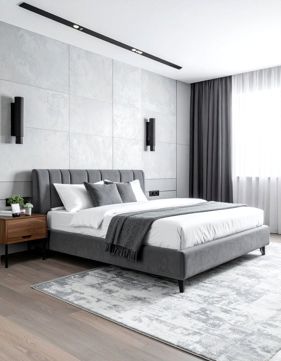 Bedside wall sconce - 30 bedroom layered lighting ideas