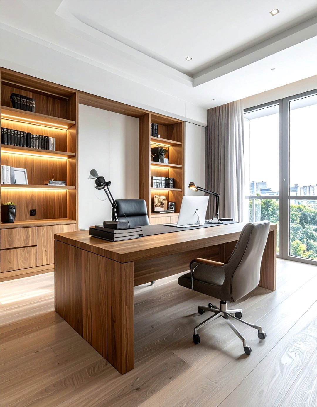 Behind Desk Bookshelf - 30 office bookshelf ideas