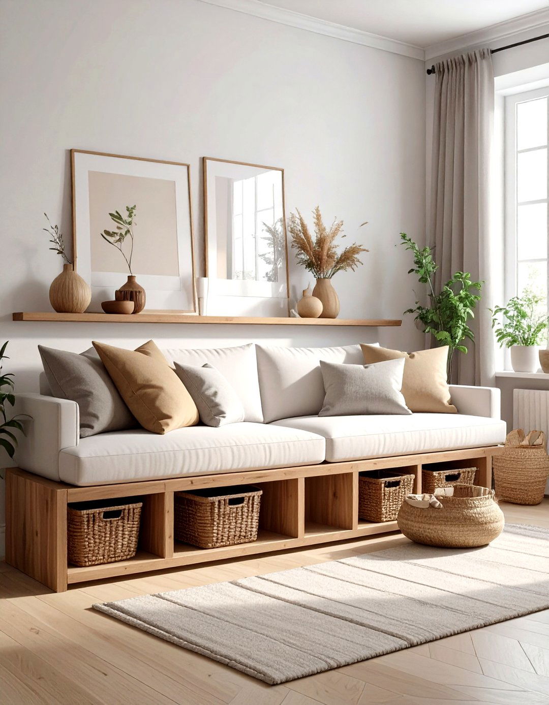 Behind Sofa Console - 30 living room hidden storage ideas