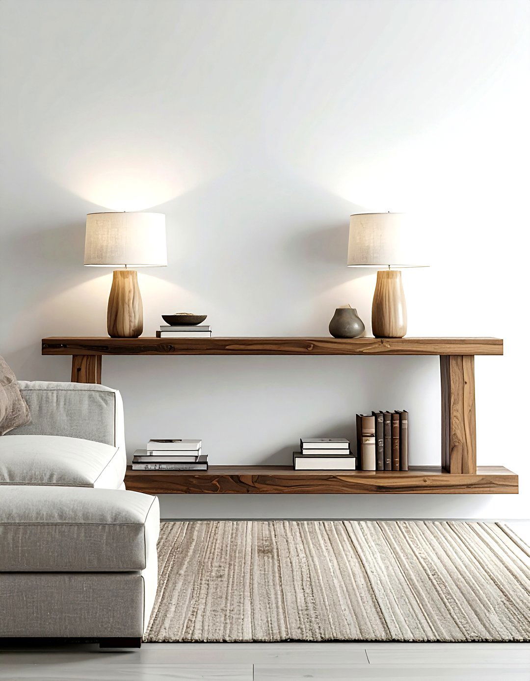 Behind The Sofa Console - 30 living room book displays