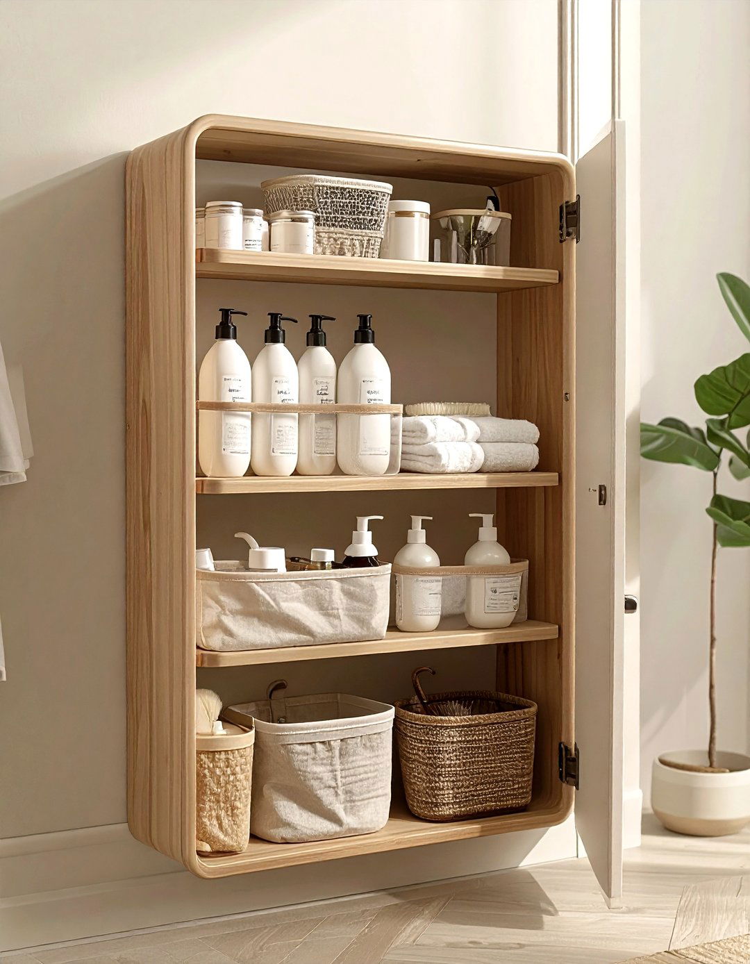 Behind door rack - 30 bathroom vertical storage ideas
