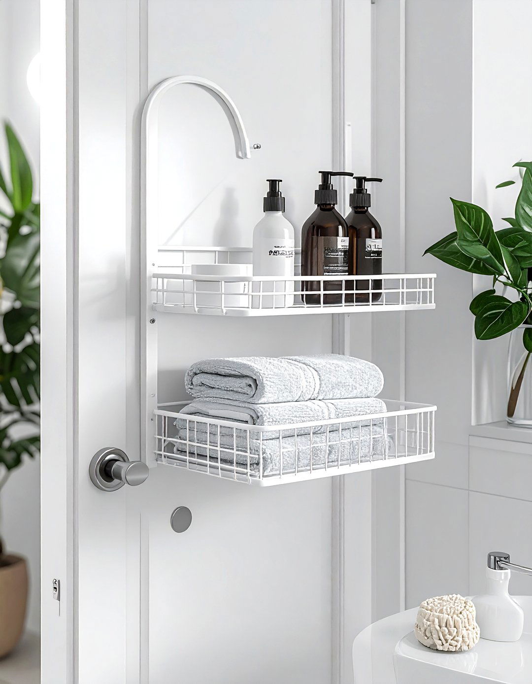 Behind the door rack - 30 bathroom storage solutions