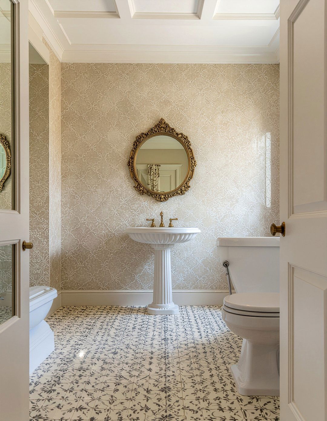 Beige Arabesque Bathroom Wall - 30 arabesque tile bathroom ideas