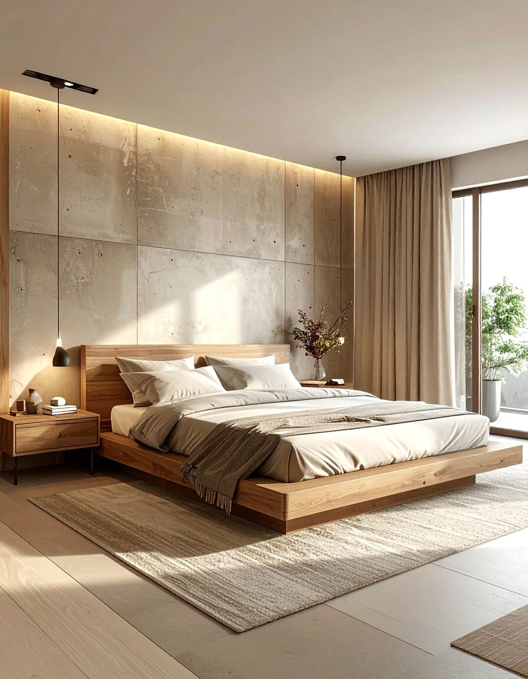 Beige Bedroom Concrete Walls - 30 minimalist beige bedroom ideas