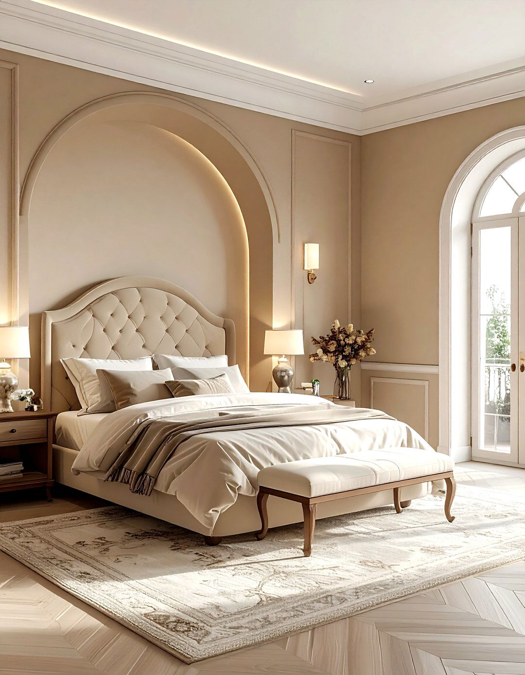 Beige Bedroom With Arched Doorway - 30 beige bedroom ideas