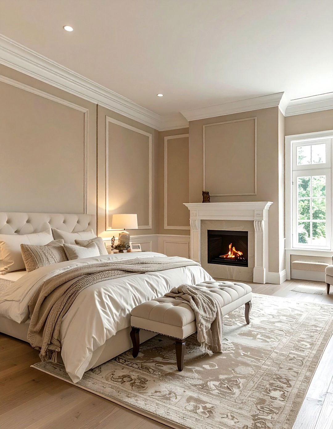 Beige Bedroom With Fireplace - 30 traditional beige bedroom ideas