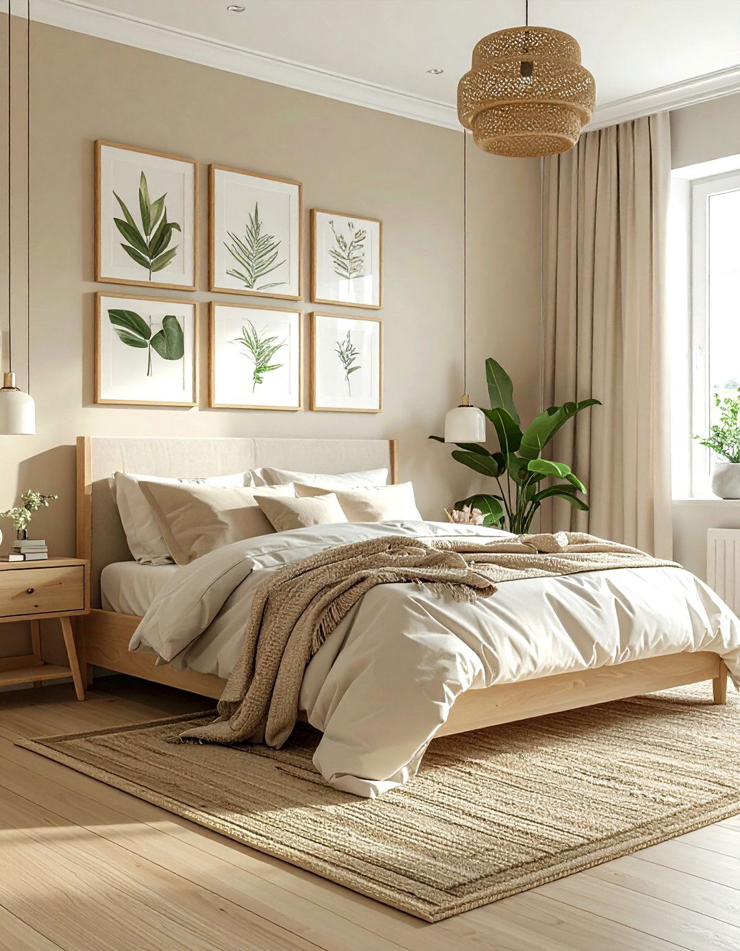 Beige Bedroom With Gallery Wall - 30 beige bedroom ideas