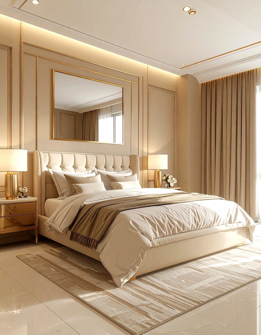 Beige Bedroom With Gold Accents - 30 beige bedroom ideas