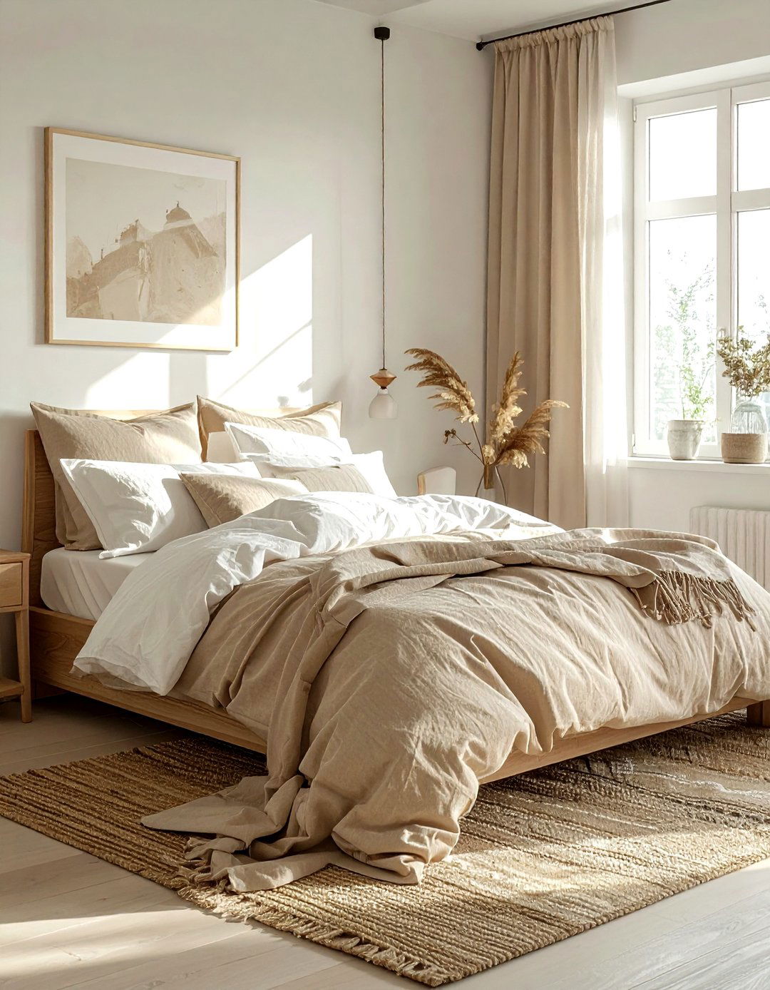 Beige Bedroom With Linen Bedding - 30 beige bedroom ideas